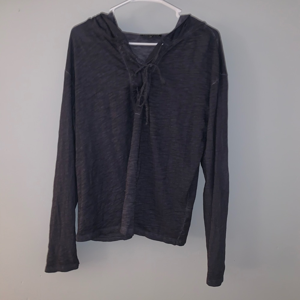Sanctuary navy blue tie up hoodie